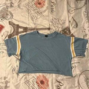 A cute sky blue crop-top